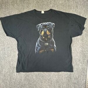 Fruit of the Loom Rottweiler Graphic T-Shirt Black Fear Is For Others 2XL